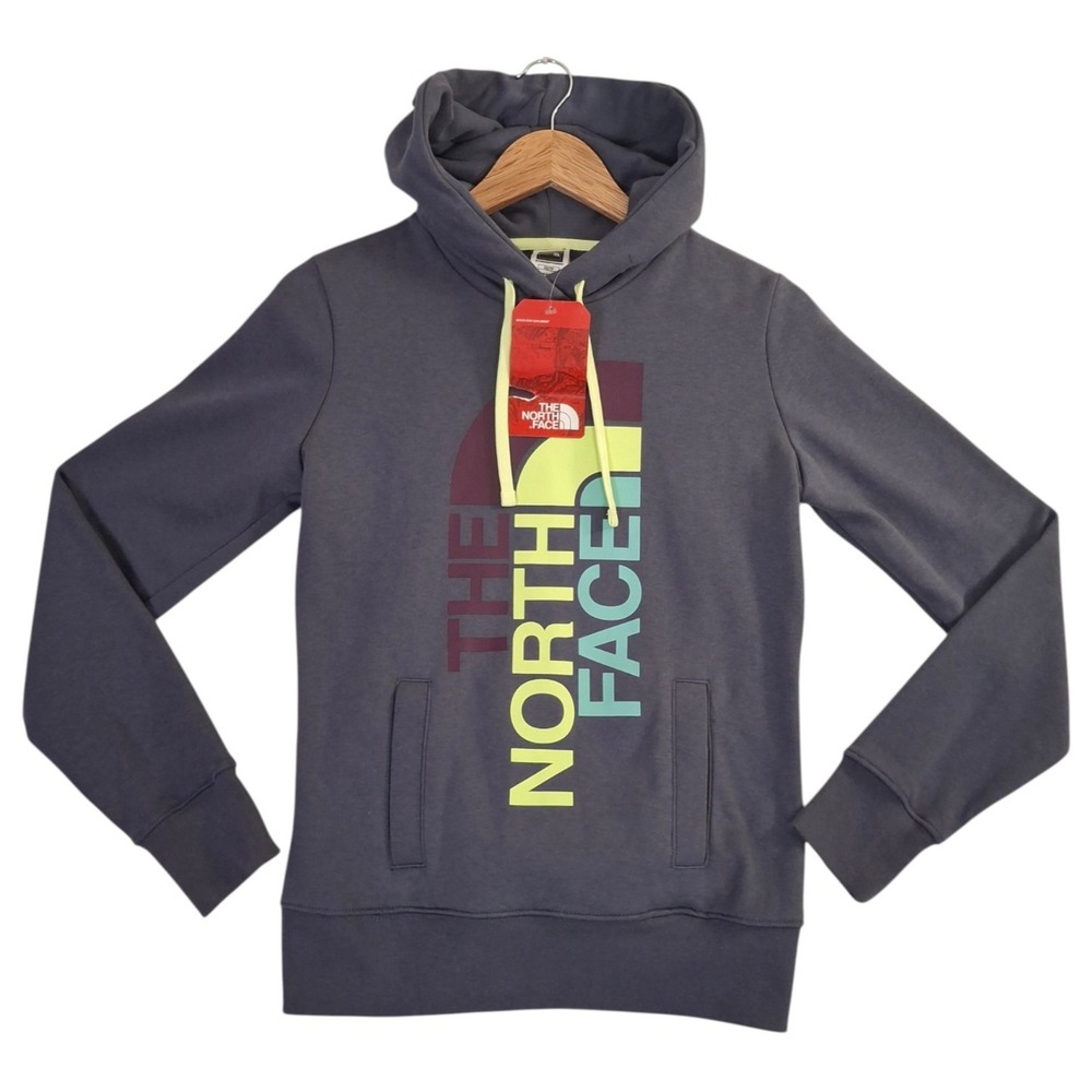 The North Face Womens Trivert Logo Hoodie Greystone Blue XS